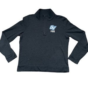 NWOT Victoria's Secret Pink University College Quarter Zip Sweatshirt (size L)